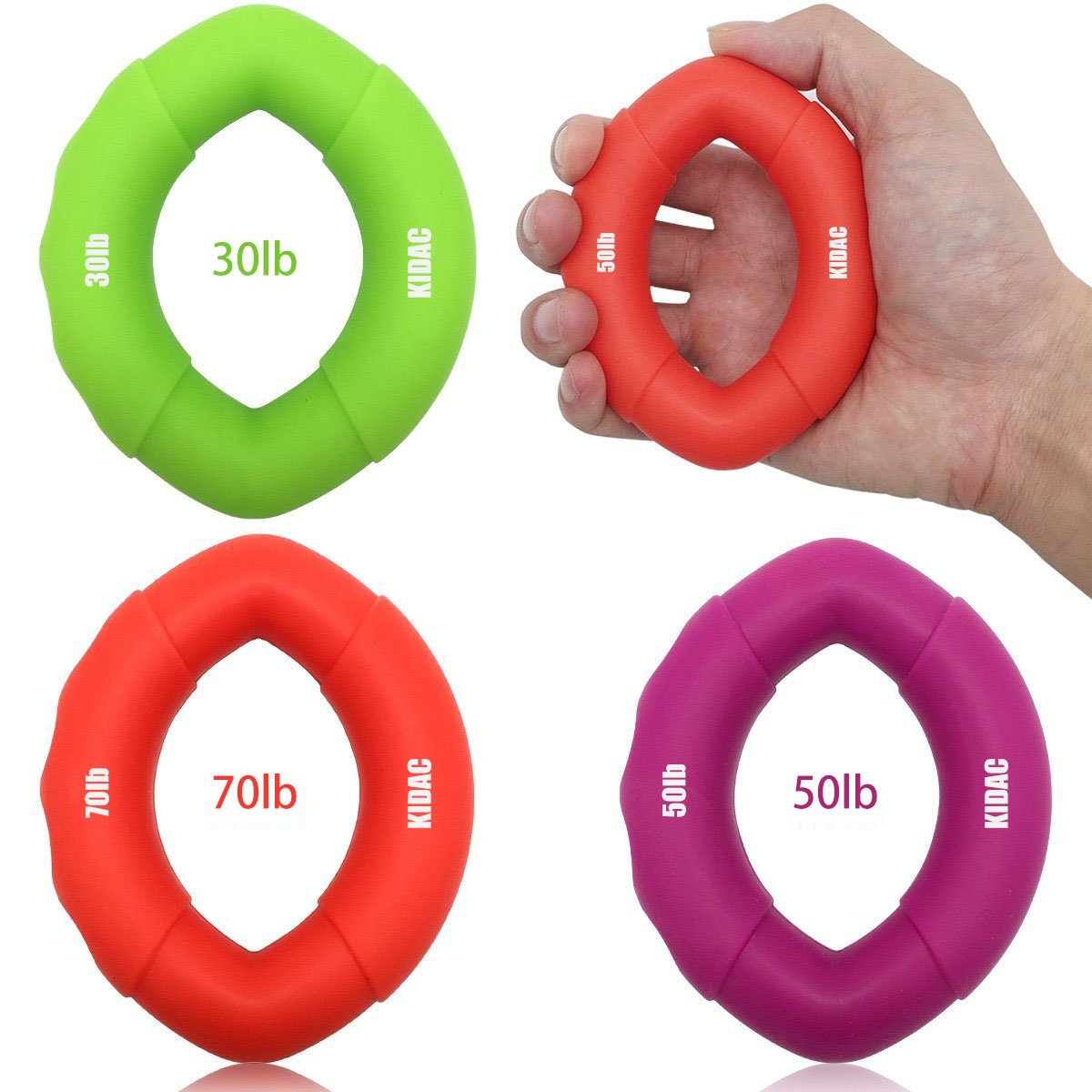 Kidac Hand Grip Strengthener Rings Grip Strength Trainer Ergonomic
