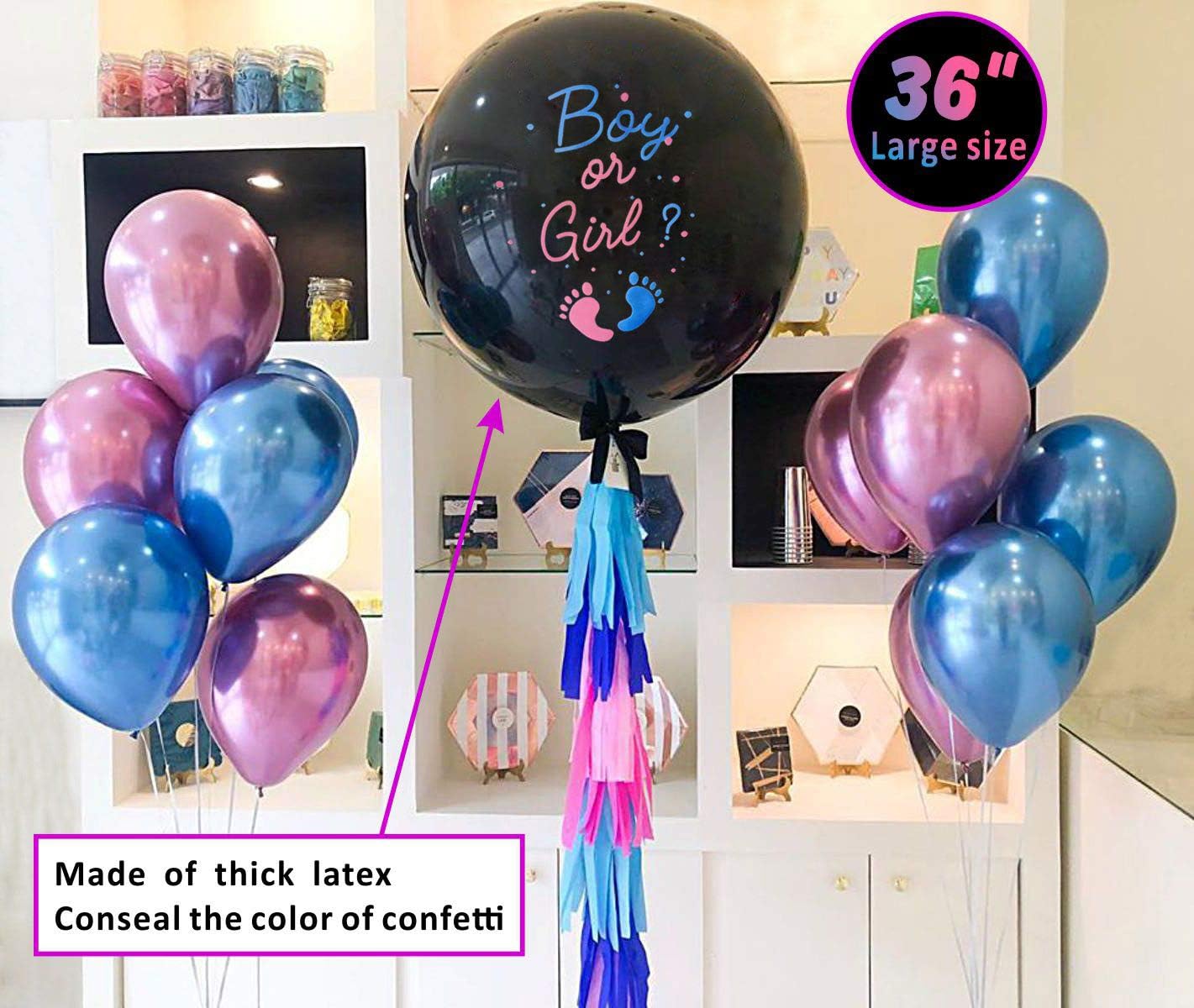 Heboland 36 Inch Gender Reveal Balloons - Image 3