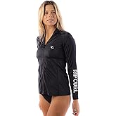 Rip Curl Womens Long Sleeve Zip-up Rashguard with UPF 50+ Sun Protection - Quick Dry, Moisture-Wicking Swim Shirt
