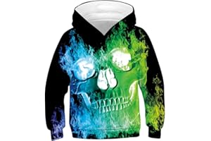 TUONROAD 6-16T Boys Girls Hoodies 3D Printed Cool Lightweight Hooded Pullover Sweatshirt for Kids