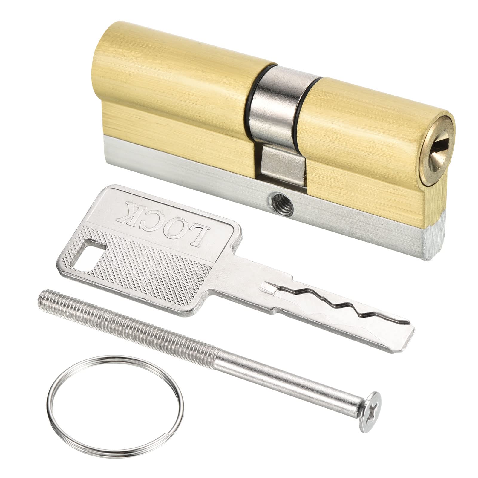 PATIKIL 32.5/42.5 (75mm Overall) European Double Lock Cylinder, Door Cylinder Lock with 8 Keys for Wooden Doors, Aluminum Doors
