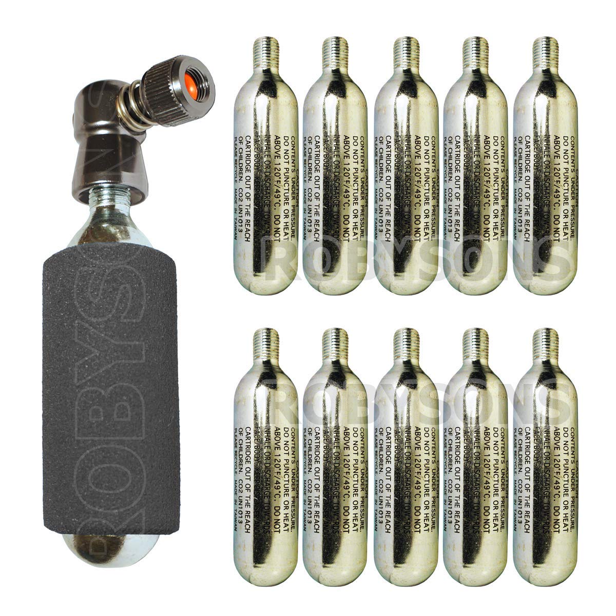 KRONYO CO2 Inflator Pump + CO2 Cartridges x 10 Quick & Easy Presta