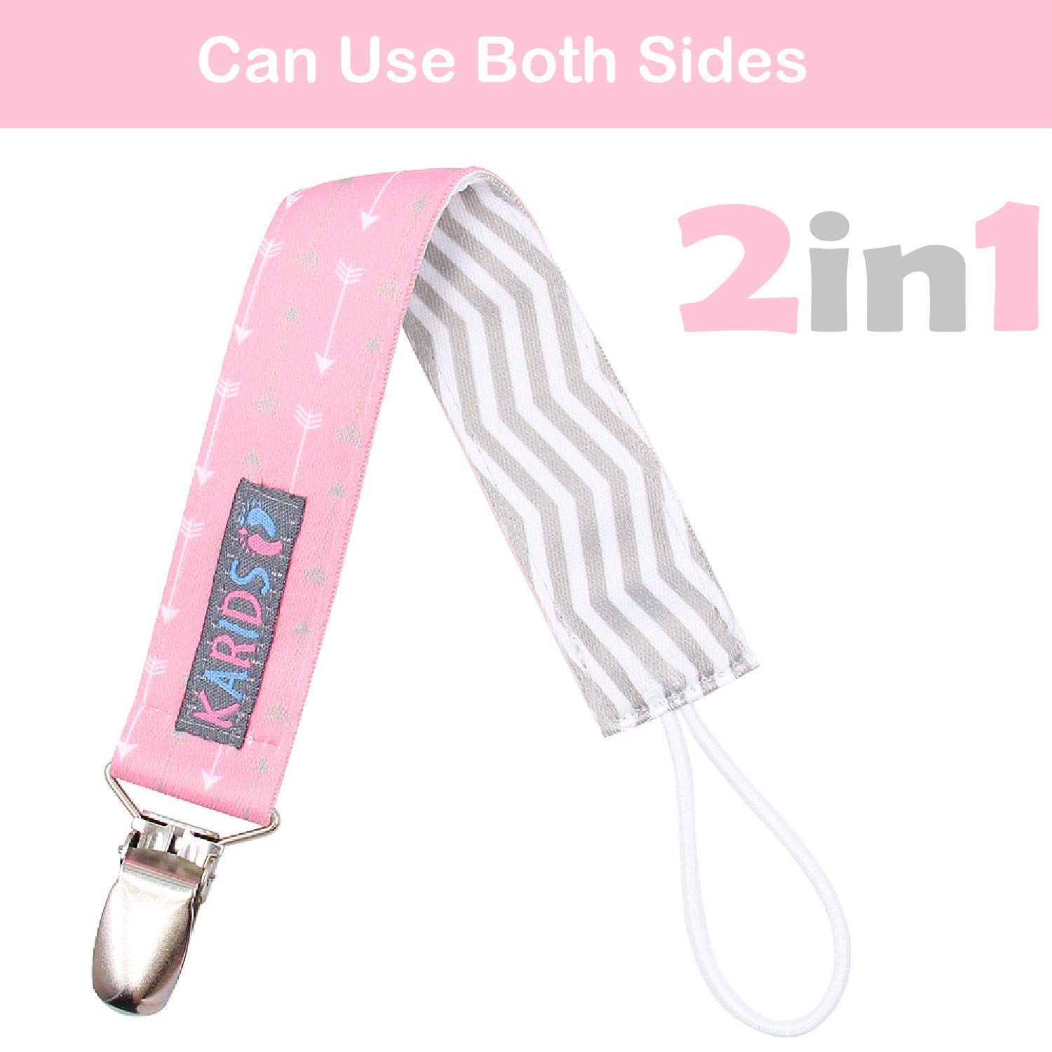 Pacifier Metal Clip (4 Pack) for Babies, Infants, and Toddlers - Unisex Modern Pacifier Holder for Binky, Soothie, Toys - Cute Durable Lightweight Baby Accessory Baby Girl Gifts -Girl Pack- : Baby