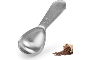 Doosu 2 Tablespoon Coffee Scoop - 18/8 Stainless Steel Heavy Duty Measuring Spoon with Short Handle, Food Grade Metal Tbsp Scoop for Ground Coffee Beans Tea Sugar Powder (30ml)