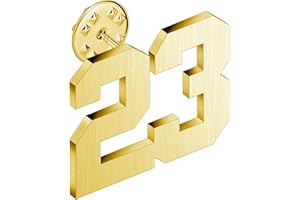 AMITER Personalized 0-100 Number Lapel Pins, 18K Gold Brooch Pin Tie Tacks for Suits, Neckties, Hats, Men & Women