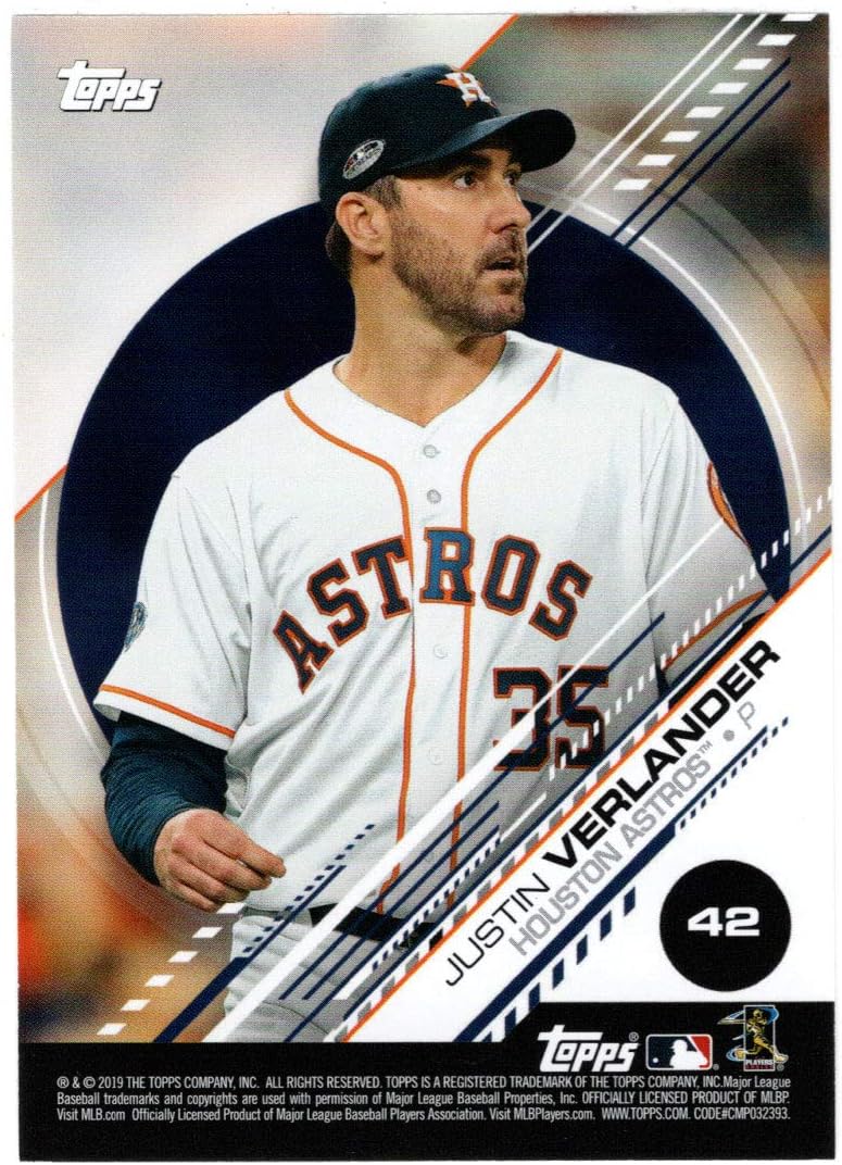 Amazon Com Justin Verlander Baseball Card Sticker 2019 Topps