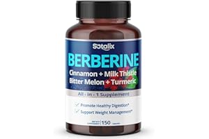 SOTALIX SUPPLEMENT Premium Berberine 19,370mg Plus Ceylon Cinnamon, Bitter Melon, Milk Thistle - 150-day Supply (150 Count (Pack of 1))