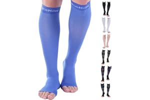 Doc Miller Open Toe Compression Socks, 30-40 mmHg, Toeless, Support Circulation, Medical Grade, Socks, Men & Women, Pair