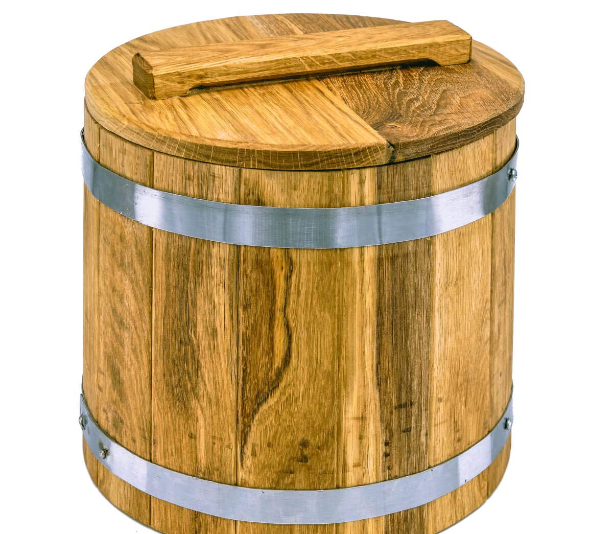 Photo 1 of Pickle Barrel, Oak Cask, 5-70 Litres Wooden Vat for Pickles with a Lid, Rustic Wooden Cask, Farmhouse Storage