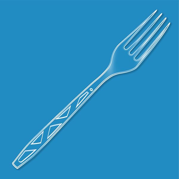 AMAZON BASICS DISPOSABLE CLEAR PLASTIC FORKS, PREMIUM QUALITY, BPA-FREE, FOR EVERYDAY USE, PARTY SUPPLY, EVENTS, 100 COUNT