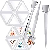 Mudder 20 Pieces Bead Sorting Trays Triangle and 3 Pieces Bead Scoop Rhinestone Diamond Tweezers for Jewelry Making Gems Crys