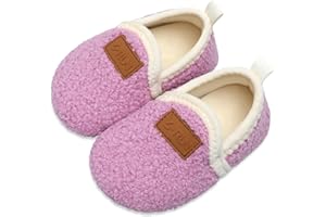 L-RUN Toddler Boys Girls House Slippers Indoor Home Shoes Warm Slipper Socks for Kids Baby Soft Winter Warm Walking Shoes