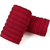 Jacquotha Red Hand Towels for Bathroom Ribbed - Set of 2, Decorative Cotton Textured Towels for Valentines Day Festive Decor Gifts, 13x29 Inches