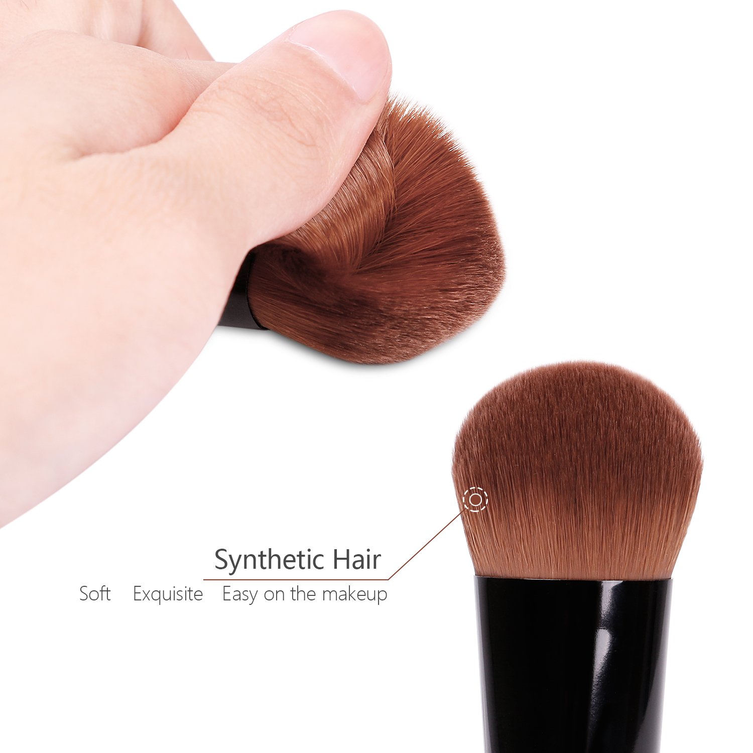 Docolor Kabuki Foundation Face Powder Brush Portable Makeup Cosmetic Tool（Black）: Beauty