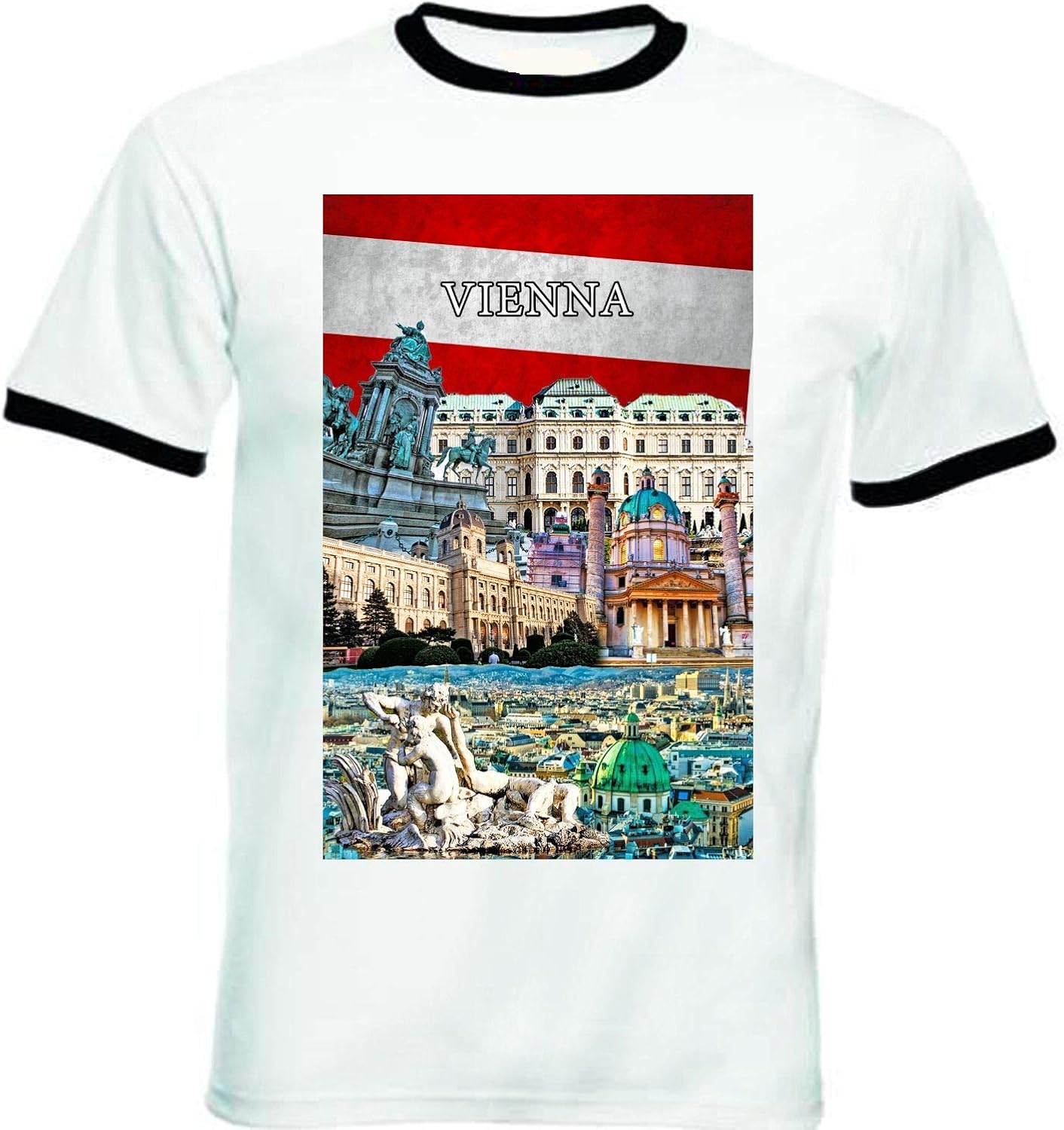 teesquare1st Men's Vienna Austria Souvenir 2 Black Ringer TShirt