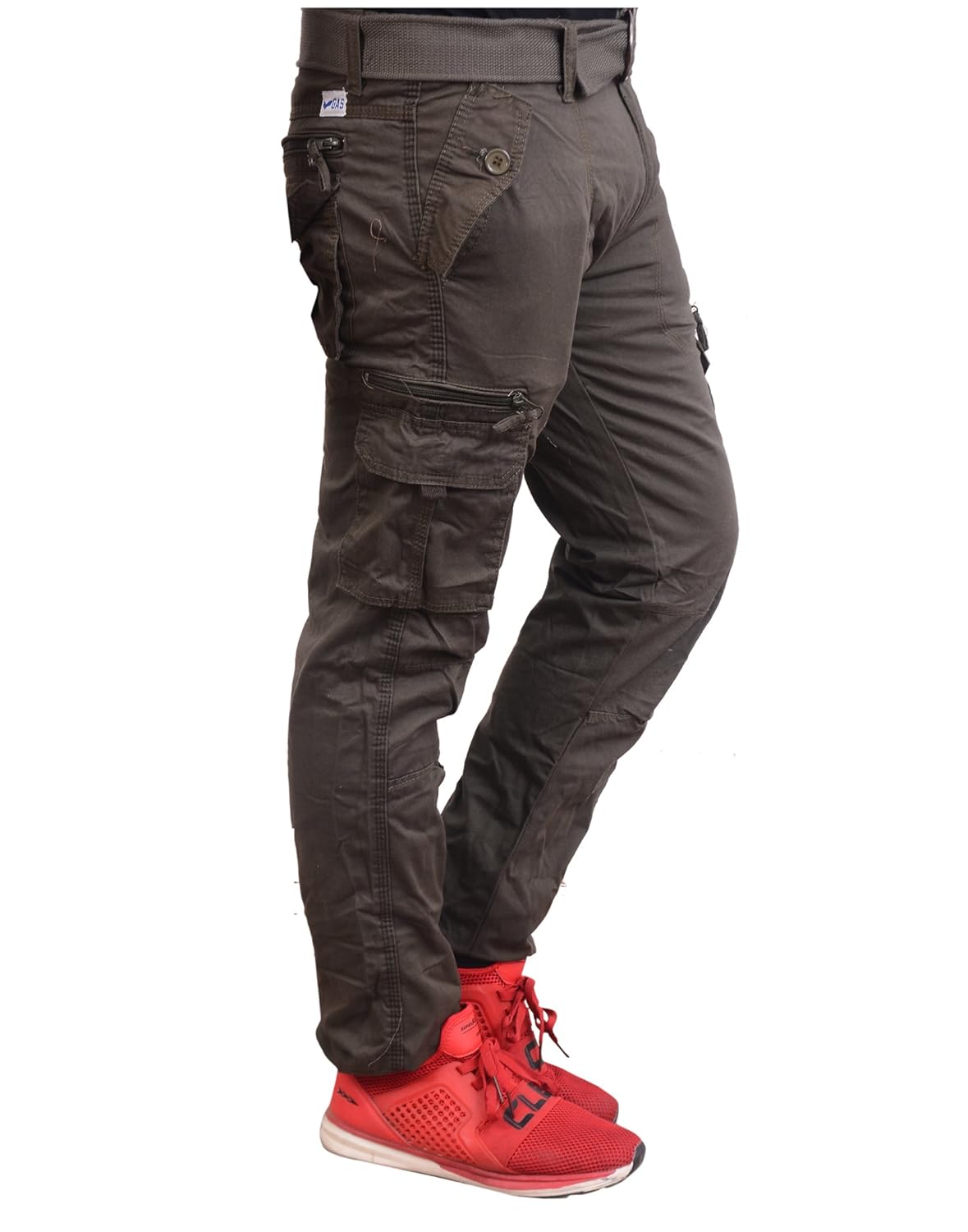 krystle men's dark grey cotton cargo pant