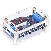 Programmable Timer Delay Relay Module DC 5V-36V Adjustable On/Off Cycle Timer Switch with Dual MOS Output Digital Display Emergency Stop Protective Case for Smart Home Automation DIY Electronics