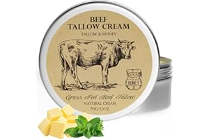 MROUVIK Beef Tallow for Skin, Tallow and Honey Balm,Tallow Face Moisturizer, Natural Grass-Fed Beef Tallow Balm with Raw Honey Moisturizing Cream for Body Lotion Skin Care