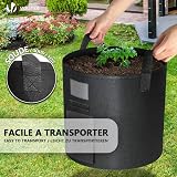 VOUNOT Plant Grow Bags 12 Gallon Potato Kit 3 Pack with Window Flap view 7