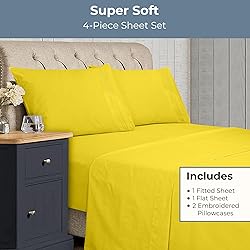 ROYALE LINENS - 4 Piece King Bed Sheet - Soft