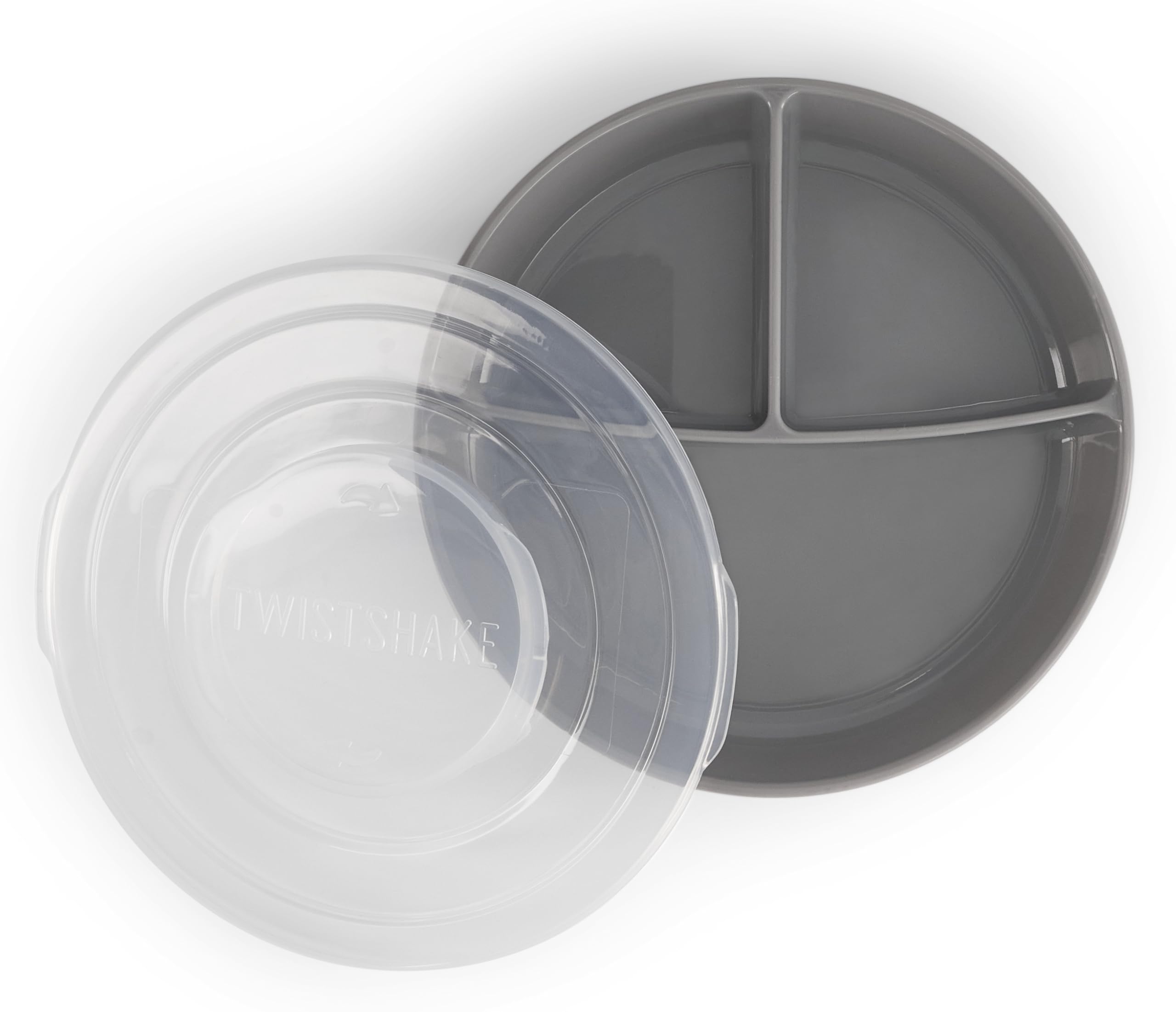 Twistshake Baby Plate with Airtight Lid| Pastel Grey