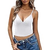 Avidlove Women's V Neck Camisole Tank Tops Cami Crop Y2K Double Lined Sexy Going Out Summer Outfits