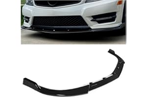 KUAFU 3Pcs Front Bumper Lip Splitter Compatible with 2012-2014 Mercedes Benz W204 C180 C200 C220 C250 C300 Sport Models Under Chin Spoiler Air Dam (Black)