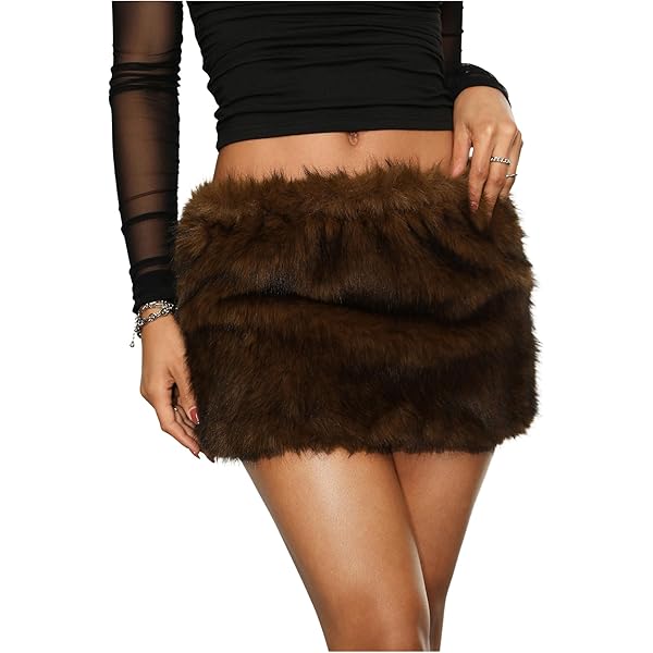 Amazon.com: SHENHE Women's Mini Skirt Fuzzy Fur Cheetah Print Low