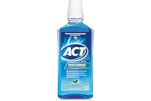 ACT Restoring Fluoride Mouthwash 33.8 fl. oz., Strengthens Tooth Enamel, Cool Mint