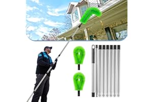 LrqzHsyl Gutter Cleaning Tools from Ground - 10.5FT Long Adjustable gutter Cleaner & Brush, No Ladder Needed | Rain Gutter Cleaning Tool Makes it Easy To Clean Leaves, Branches And Debris from Gutters