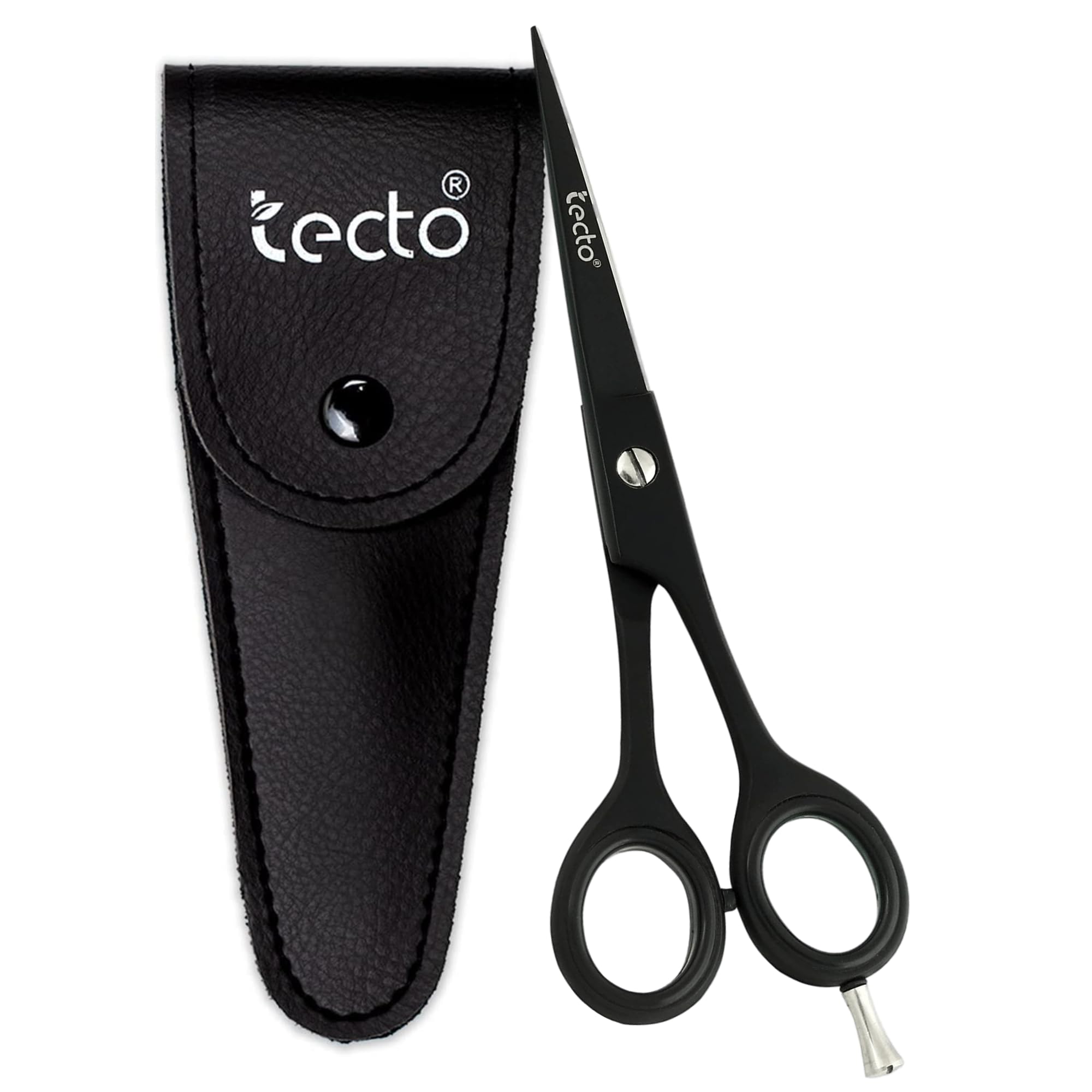 Tecto 6" Hair Dressing Scissors Sharp, Hair Cutting Scissor for Professional, Hairdressers Barbers Stainless Steel Hair Cutting Shears, Sharp Hair Scissors for Women, Men, Children and Adults (Black)