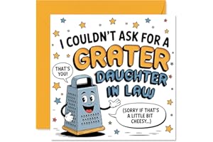 Funny Birthday Card for Daughter in Law - A Little Bit Cheesy, but Grater Than the Rest - Punny Grater Character with a Playf