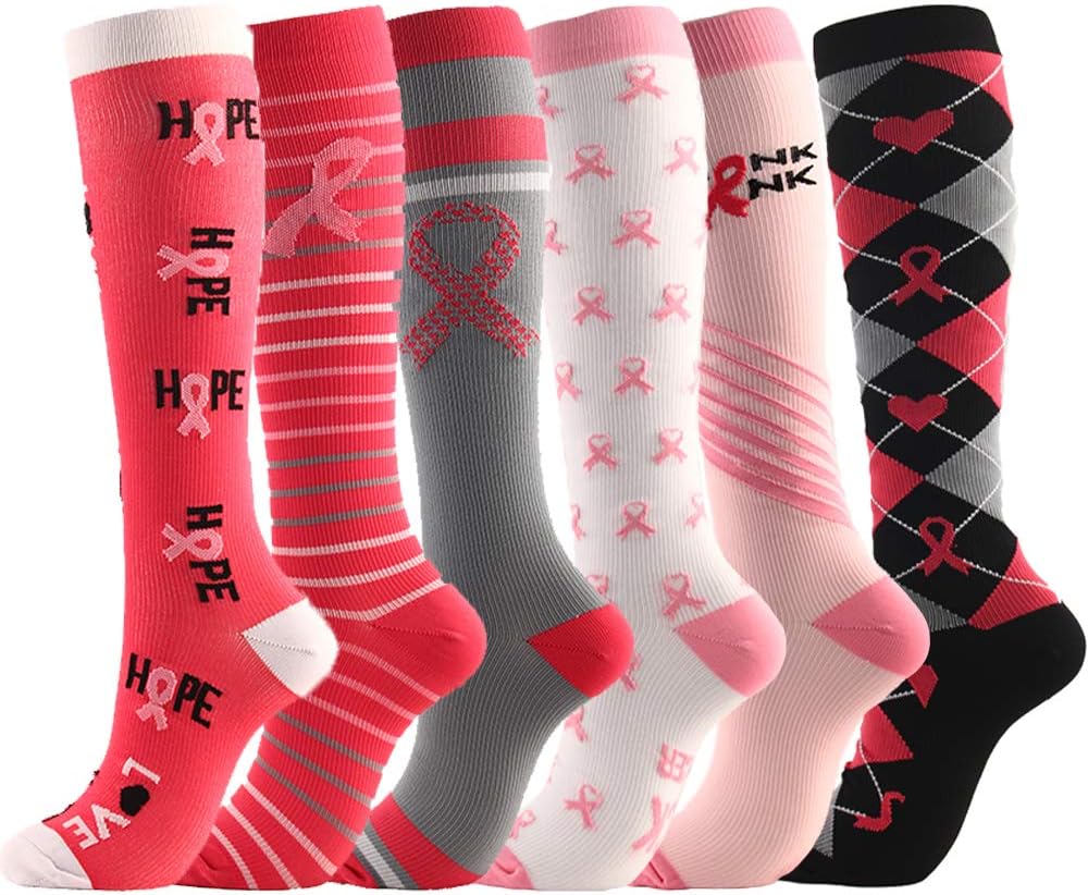 3/4/6 Pairs Compression Socks Women Men 20-30 mmHg Christmas Compression Stocking