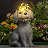 DecorSmart Dog Garden Outdoor Statue Dog mom dad Lovers Gifts for Women Men Outside Solar New Home Decor for Patio Yard Housewarming Gardening Gifts