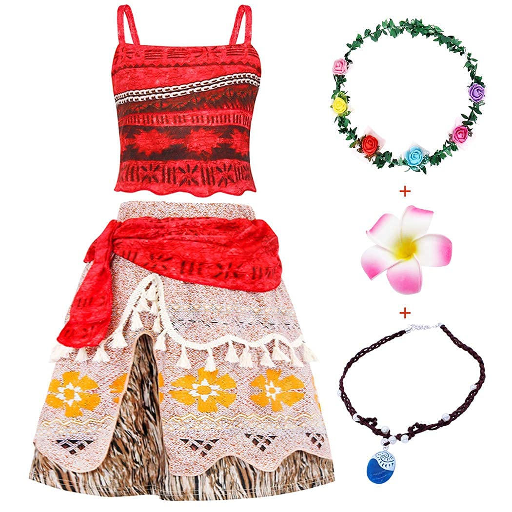 WonderBabe Little Girls Adventure Costumes Skirt Set Princess Dress Up Hallowee Outfit Kids Fancy Birthday Party Dress