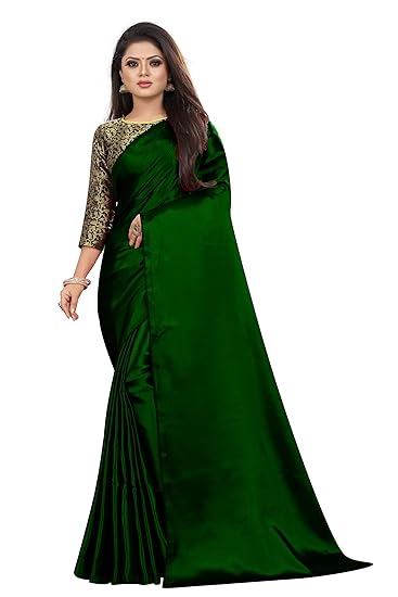 Women's Kosa Silk Satin Saree With Blouse Piece