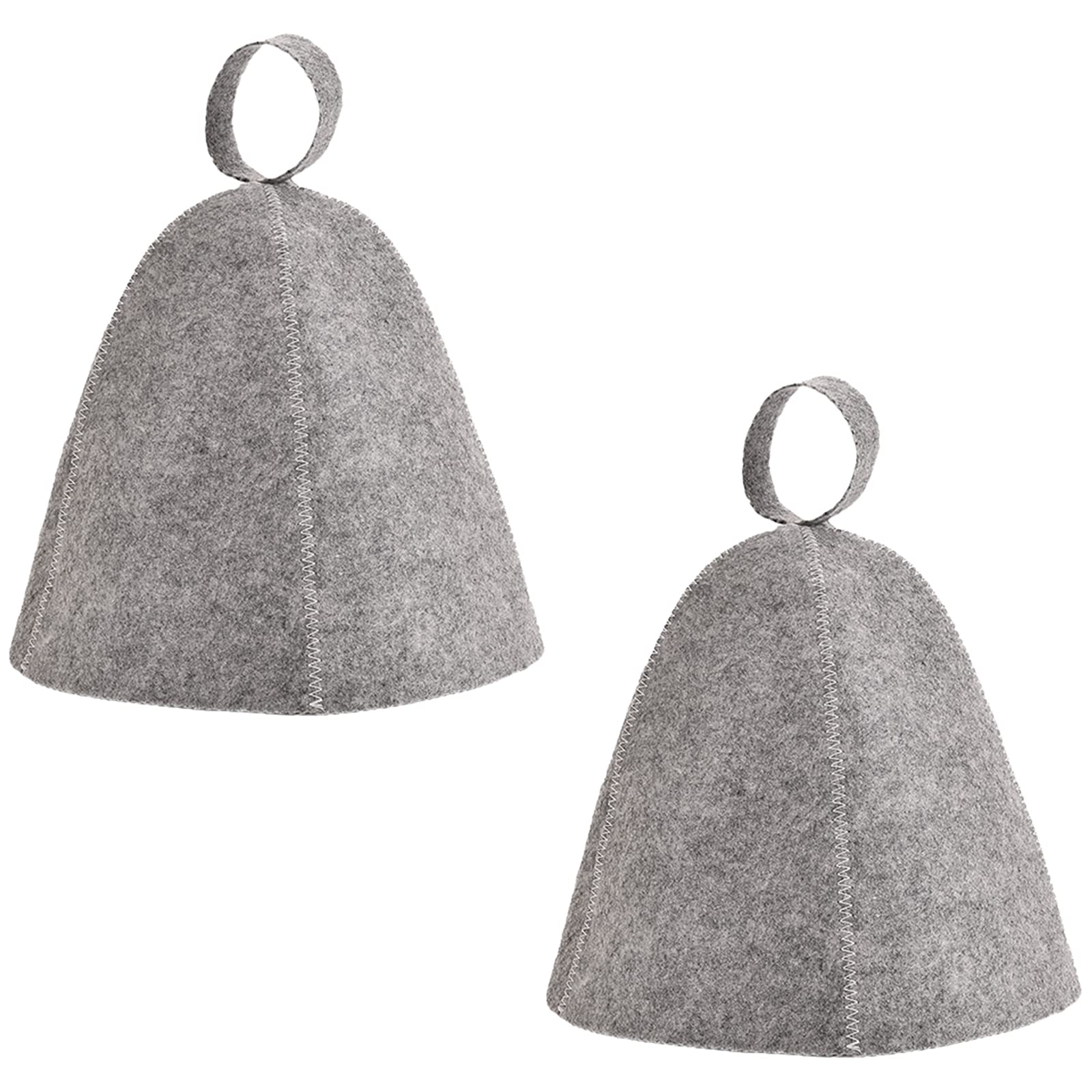 Gtwinsone 2Pcs Sauna Hat, Wool Felt Sauna Hat Breathable Sauna Hat Foldable Sauna Hat Wool Original Hats Sauna Hat for Men Women Hot Dry Steam Room Bath Sauna Accessories Hats Grey