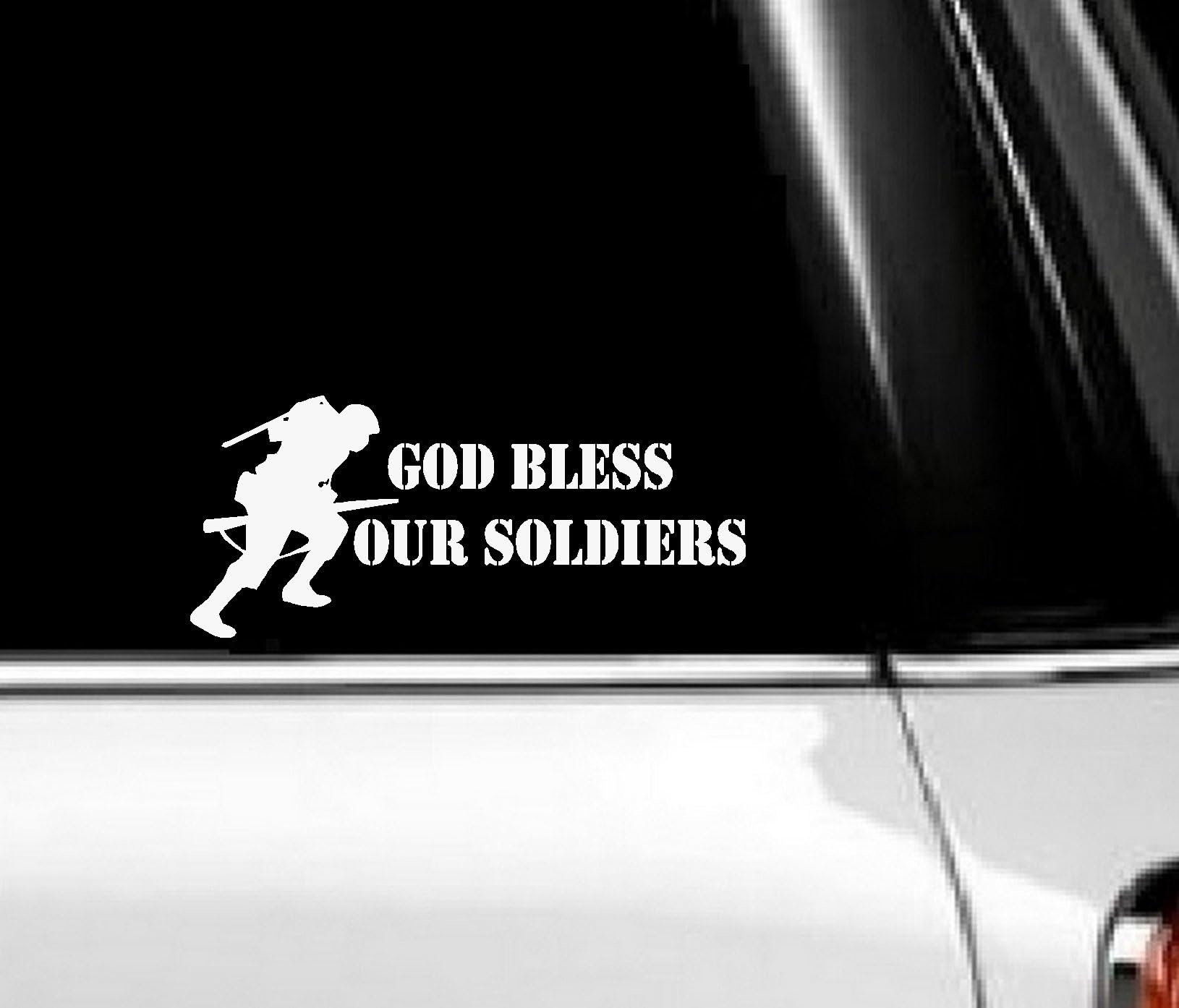 BestPricedDecals GOD Bless Our Soldiers ~ AUTO Decal, Wall Decal 2.5" X 6"