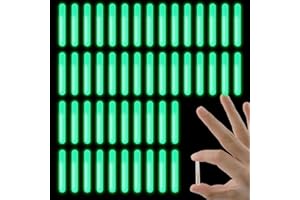 Asofelk 50PCS Small Fishing Float Light Sticks, Fluorescent Dark Glow Stick for Night Fishing, Yellow Fishing Float Light Stick for Bobbers Fish Glow, Fishing Glow Sticks Bulk for Party, Concert