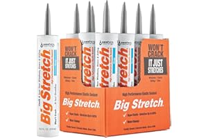 Sashco 10010 100 Percent Acrylic Latex Big Stretch High Performance Caulk, 10.5oz Cartridge, Gray (Case of 12)