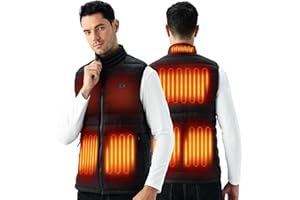 VANRORA Men's Heated Vest with Battery Pack, Lightweight Electric Thermal Vest with 6 Heating Zones & Overheat Protection