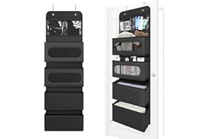 NEWFOM Over The Door Organizer, Door Hanging Organizer with 2 Small PVC and 4 Large Pockets Behind The Door Storage Organizer for Nursery Closet Cabinet Baby Storage Diapers Cosmetics, Toys