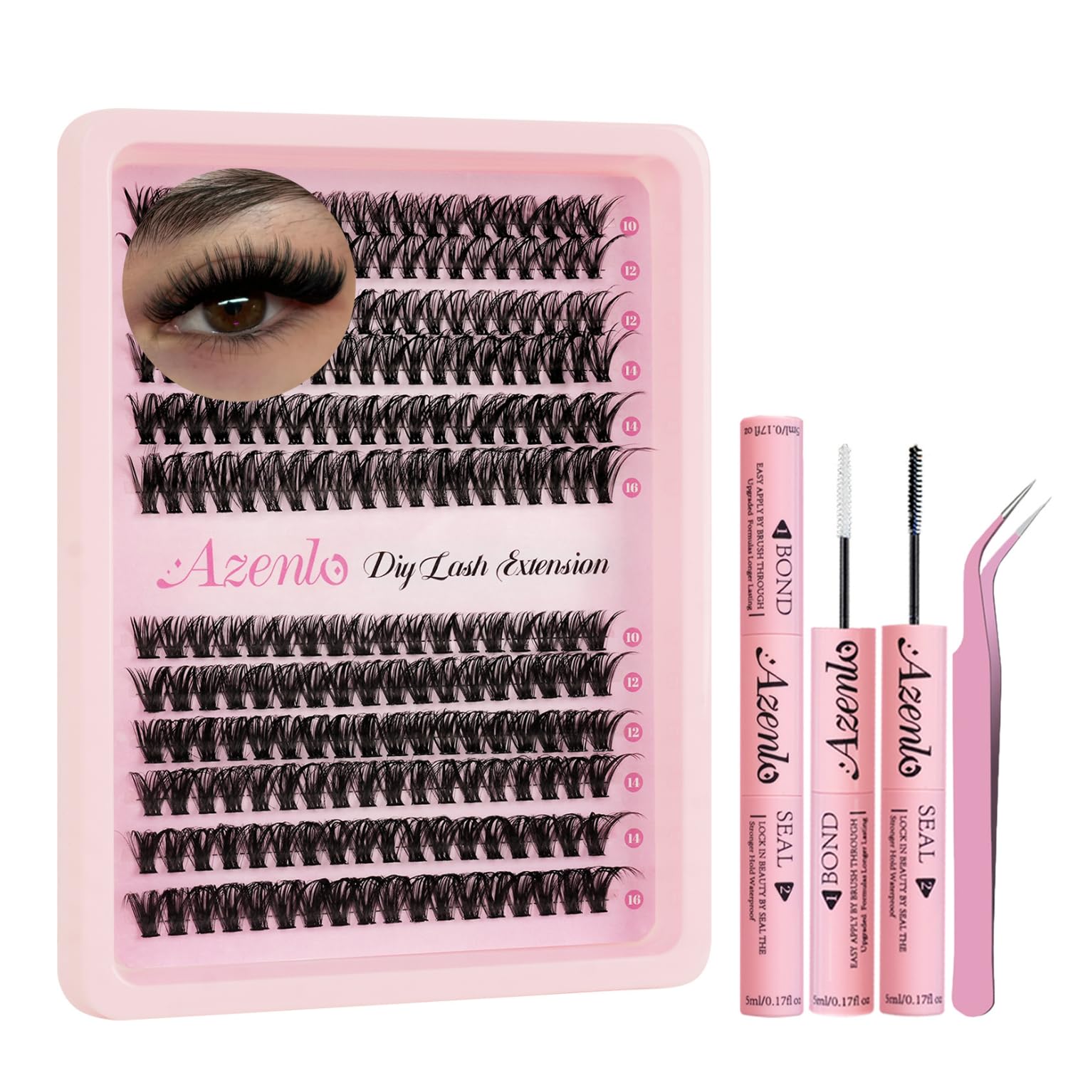 Lash Extensions Cluster DIY Lash Clusters 240pcs 40D 60D 10-16mm Eyelash Clusters Individual Think Band Lash Kit (40D+60D Kit)