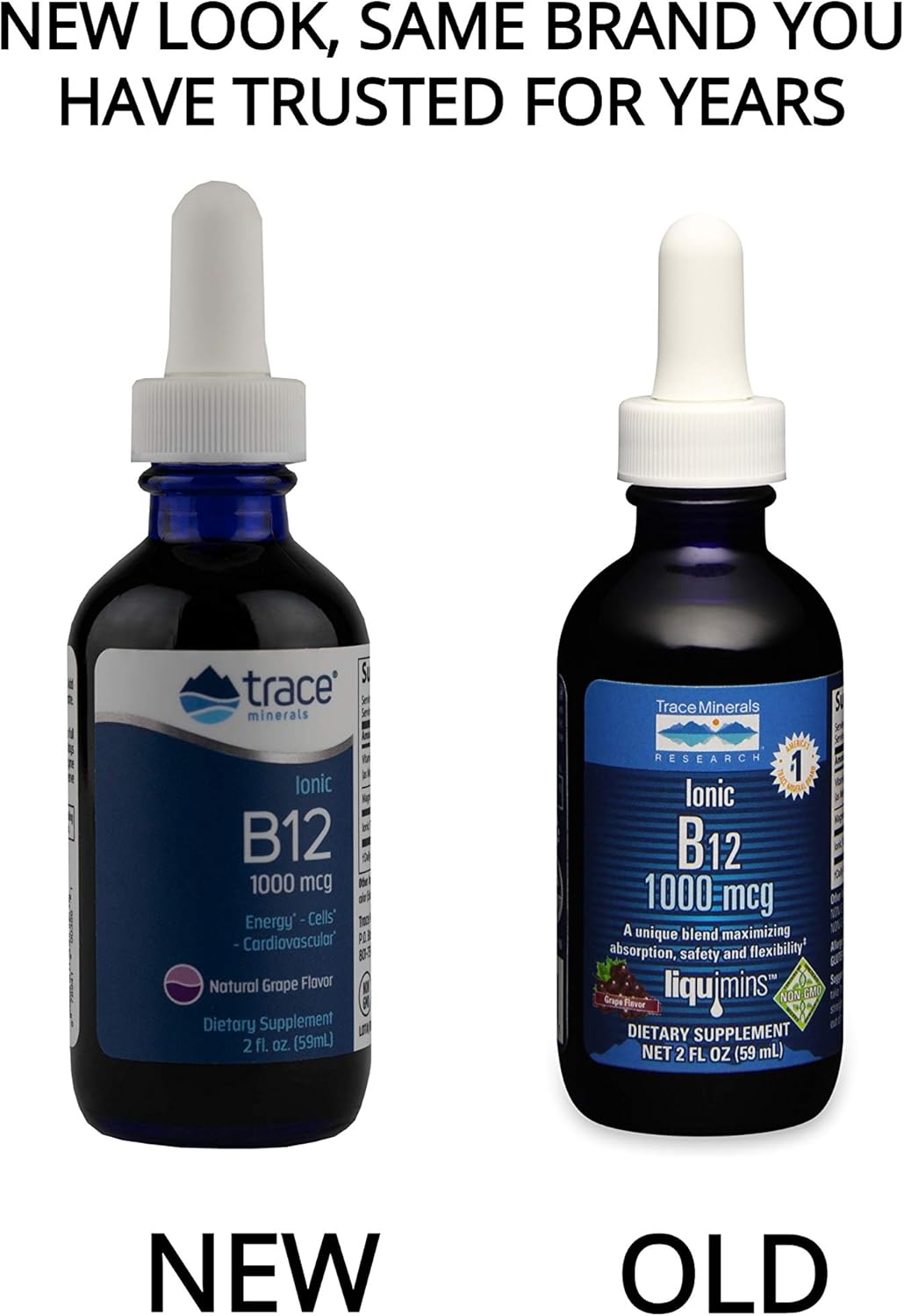Trace Minerals Liquid Ionic B12 1,000 mcg Supplement, 2 Ounce: Health & Personal Care