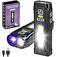 DARKBEAM UV Flashlight 395nm Blacklight, LED EDC Flashlights high Lumens USB C Rechargeable Woods Lamp, Mini Magnetic COB Red Light - Emergency Power - Urine, Scorpion Detector, Curing Resin
