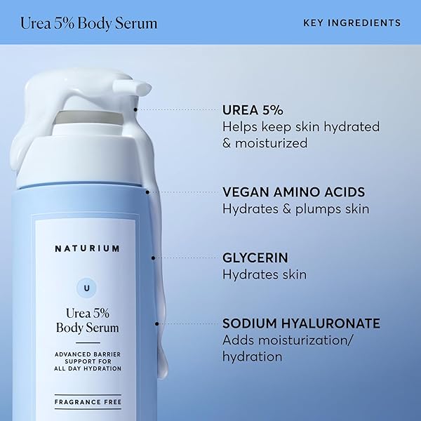 NATURIUM UREA 5% BODY SERUM, LIGHTWEIGHT, HYDRATING SERUM WITH NOURISHING & SOOTHING BENEFITS FOR BARRIER SUPPORT, VEGAN & CRUELTY-FREE, 14 OZ