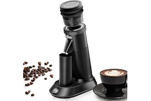 HiBREW G5 Coffee Grinder, Cone Grinder, Espresso Grinder, Single Container, Aluminium Housing, 36 Adjustable Grinding Settings, 50 g Bean Capacity, Suitable for Espresso Pour Over Mocha Turkish Drip