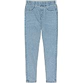 Calvin Klein Girls Stretch Denim Jeggings, Full-Length Skinny Fit Pants with Pockets
