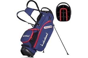 Lakehood Golf Stand Bag, 14 Way Golf Bag with Dual Strap, Lightweight&Durable Design, Rain Hood, Ergonomic Comfort - Ideal for Golfers of All Levels, Perfect for Practice or Tournament Play