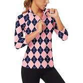 Soneven Womens 3/4 Sleeve Polo Shirts Sun Protection 1/4 Zip Shirt Moisture Wicking Tennis Shirts